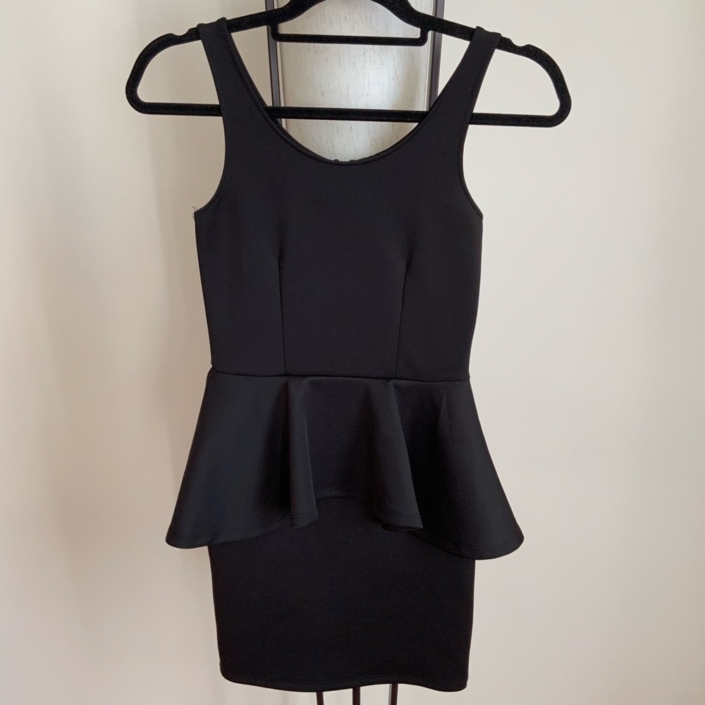 H&M Black Peplum Dress Size 4 Small